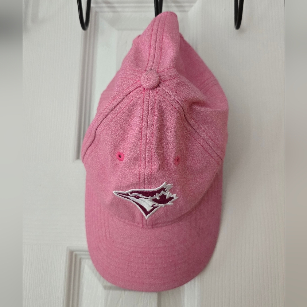 Blue Jays Pink Hat with Metallic Emblem